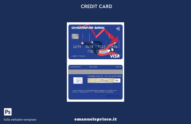 modello di carta visto per l'Afghanistan Ghazanfar Bank in stile verificato